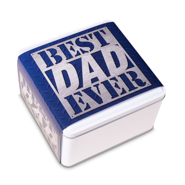 Best dad ever cookie tin gift for your father, perfect for his birthday or on Father's Day celebration by Carolina Cookie