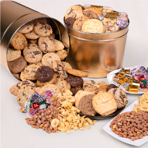 Saint Patrick's Day or Christmass Gold Cookie Bucket - A festive holiday treat awaits with our Gold Cookie Bucket from Carolina Cookie Company. Celebrate the luck of the Irish with our Gold Cookie Bucket. Order online
